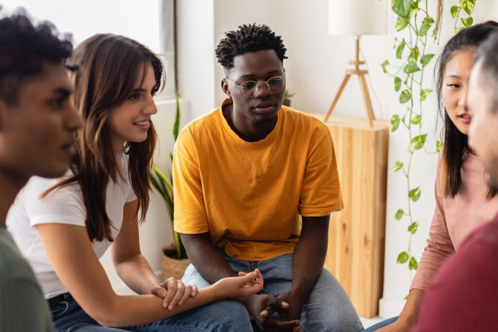 Support group session at Inner Voyage Recovery Center in Atlanta for drug rehab.