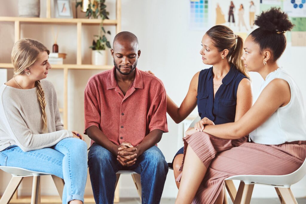 Support group therapy session at Inner Voyage Recovery Center in Atlanta.
