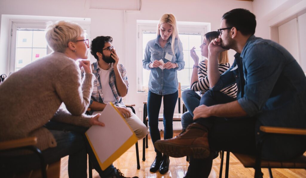 Group therapy session at Inner Voyage Recovery Center in Atlanta for drug rehab.
