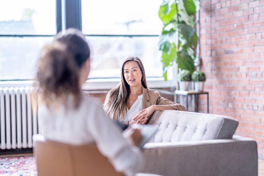 Therapist and client in a counseling session at Inner Voyage Recovery Center.