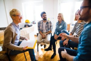 Group therapy session at Inner Voyage Recovery Center in Atlanta.