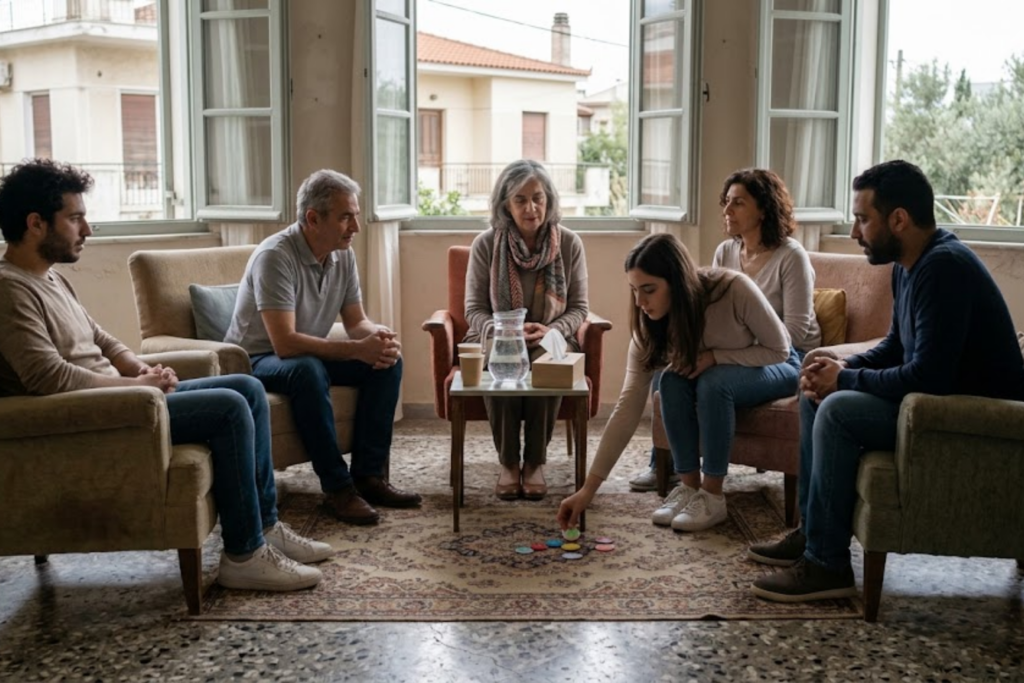 Group therapy session at Inner Voyage Recovery Center in Atlanta for mental health support.